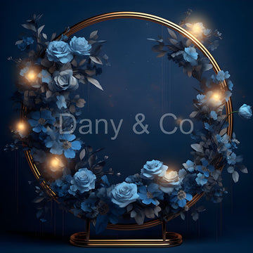 Avezano Dark Blue Roses and Garland Backdrop Designed By Danyelle Pinnington