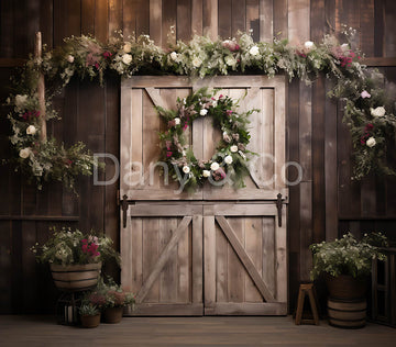 Avezano Wooden Doors and Wreaths Backdrop Designed By Danyelle Pinnington
