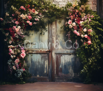 Avezano Floral Arches and Vintage Wooden Doors Backdrop Designed By Danyelle Pinnington