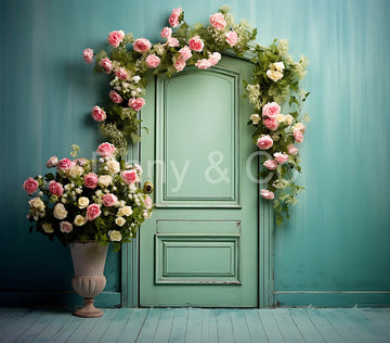 Avezano Rose and Green Doors Backdrop Designed By Danyelle Pinnington