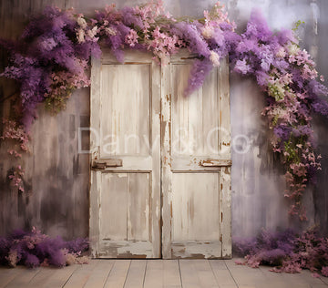 Avezano Purple Lavender and White Wooden Doors Backdrop Designed By Danyelle Pinnington