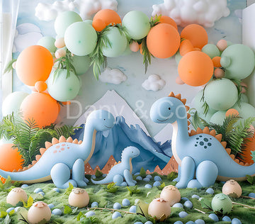 Avezano Blue Dinosaurs Model Digital Backdrop Designed By Elegant Dreams