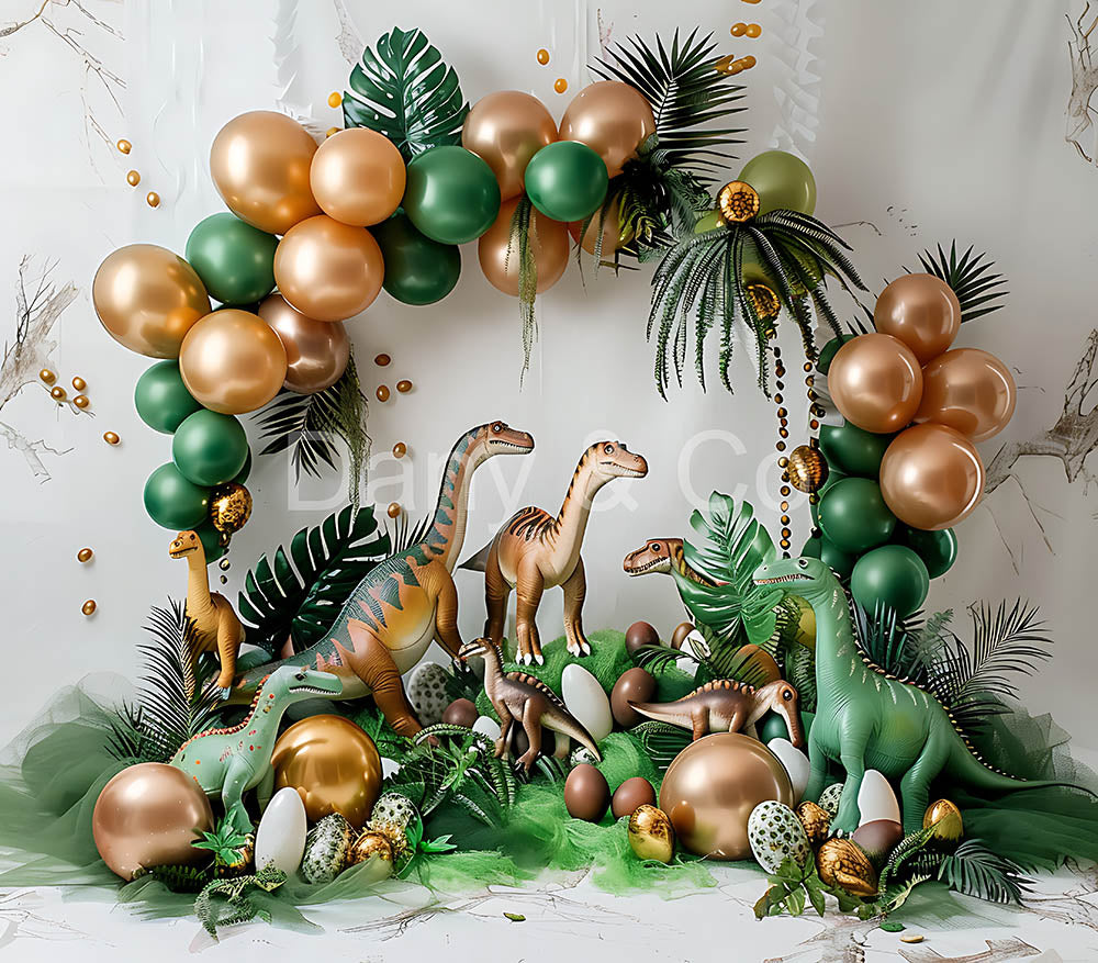 Avezano Green Jungle Dinosaur Digital Backdrop Designed By Elegant Dreams