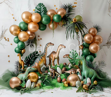 Avezano Green Jungle Dinosaur Digital Backdrop Designed By Elegant Dreams