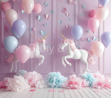 Avezano Pink Wall Balloon Party Digital Backdrop Designed By Elegant Dreams