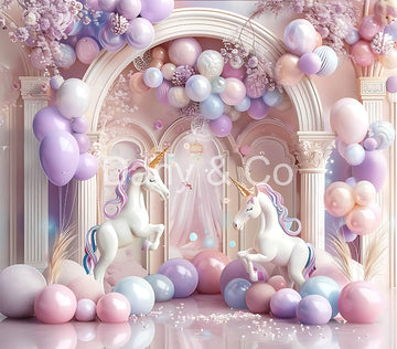Avezano Balloon Arch Birthday Party Digital Backdrop Designed By Elegant Dreams