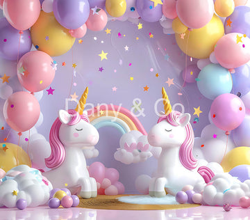 Avezano Rainbow Birthday Party Digital Backdrop Designed By Elegant Dreams