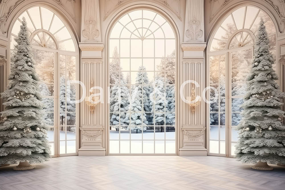 Avezano Indoor Arch and Christmas Tree Digital Backdrop Designed By El