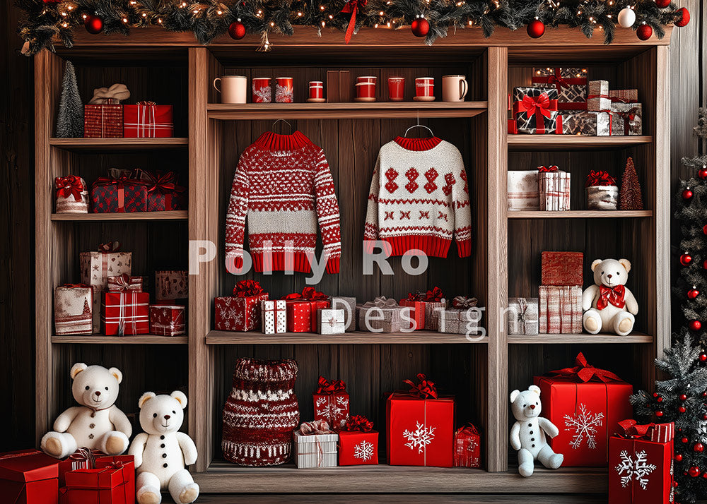 Toile de fond pour photographie de vêtements et de cadeaux de Noël d'Avezano conçue par Polly Ro Design