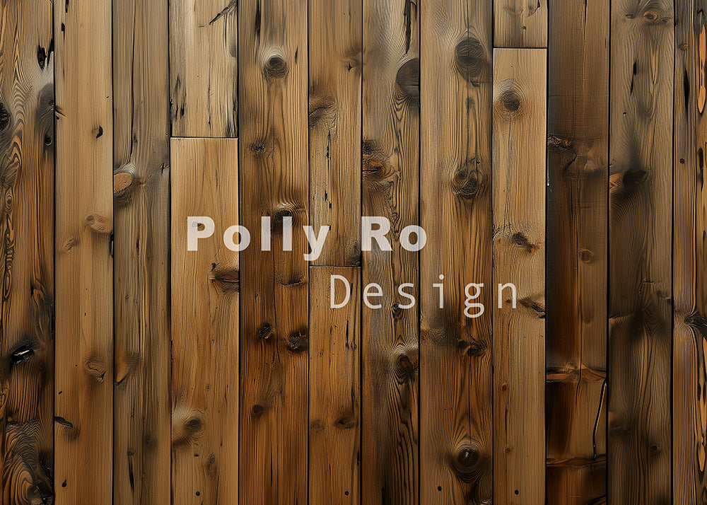 Toile de fond en bois brun Avezano conçue par Polly Ro Design