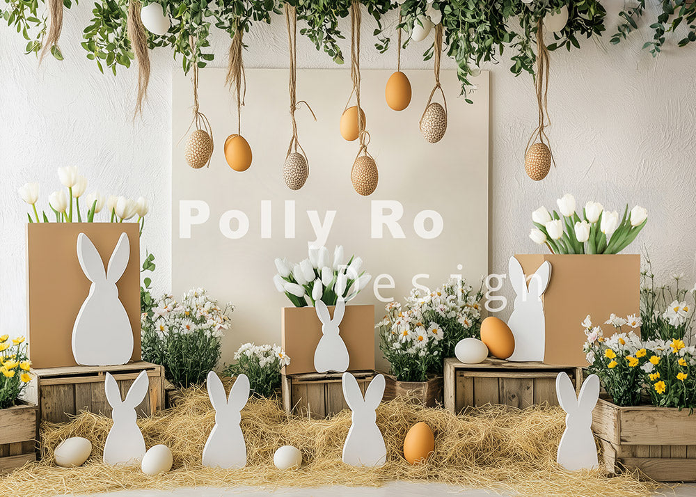 Avezano Easter Eggs and Bunny Boards Photography Backdrop Designed By Polly Ro Design