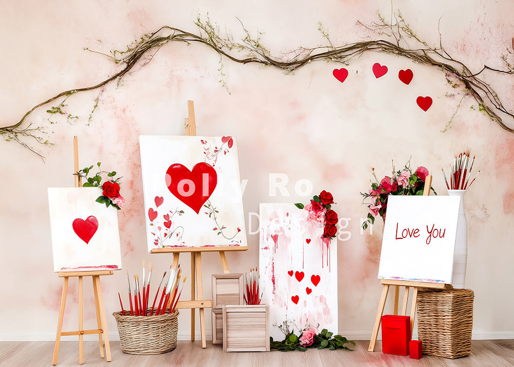 Avezano Valentine's Day Studio Love Y Photography Backdrop Designed By Polly Ro Design