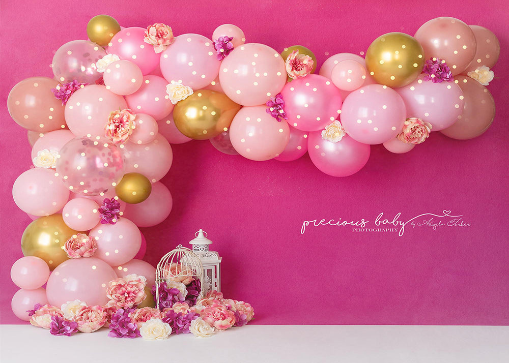 Avezano Pink Balloon Party Photography Backdrop Designed By Angela Forker