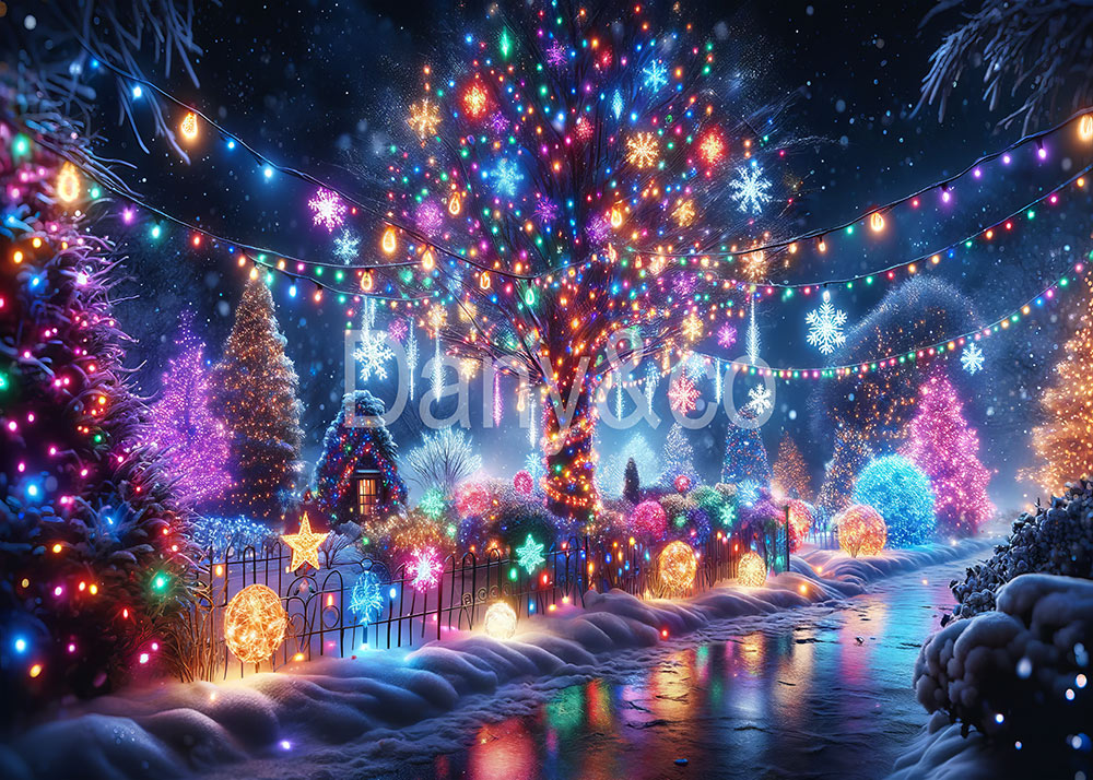 Avezano Christmas Colored Tree Lights Photography Backdrop Designed By Danyelle Pinnington