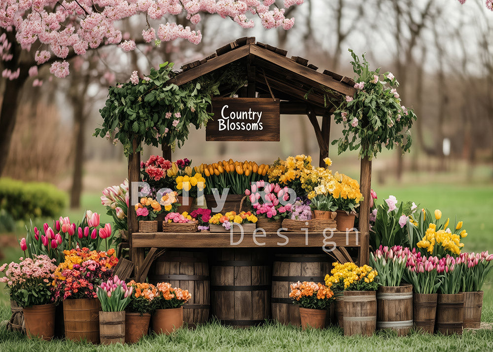 Toile de fond pour photographie de fleurs printanières d'Avezano conçue par Polly Ro Design
