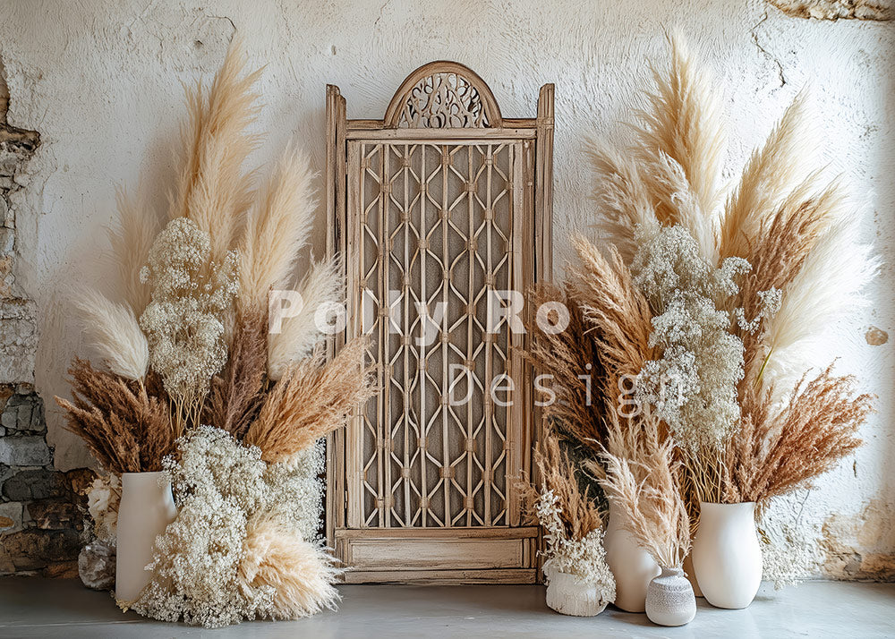 Avezano Bohemian Carved Wooden Doors Photography Backdrop Designed By Polly Ro Design