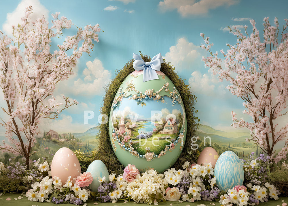 Avezano Easter Painting Green Eggs Photography Backdrop Designed By Polly Ro Design