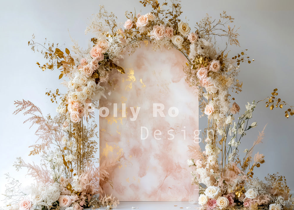 Avezano Bohemian Arches and Flowers Photography Backdrop Designed By Polly Ro Design