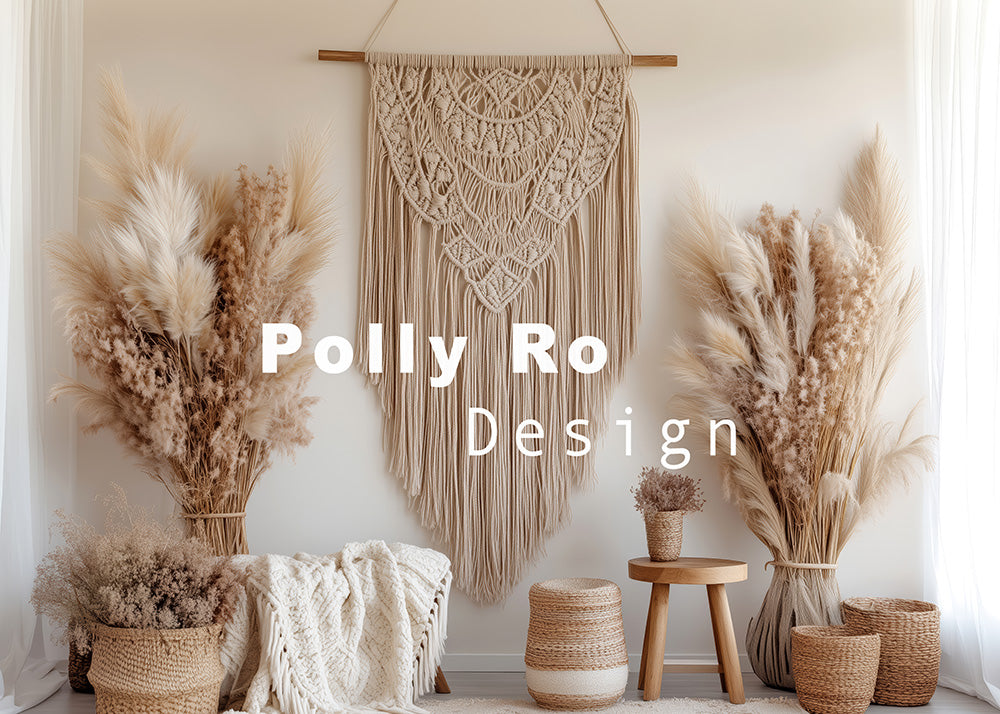Avezano Bohemian Reed and Braid Rooms Photography Backdrop Designed By Polly Ro Design