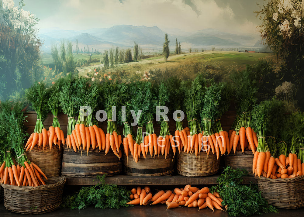 Avezano Carrots And Rural Life Easter Photography Backdrop Designed By Polly Ro Design