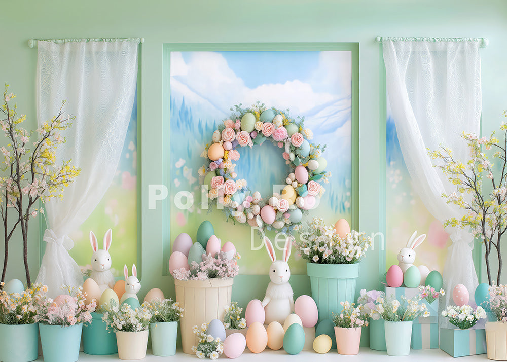 Toile de fond pour photographie de pailles et d'œufs de Pâques d'Avezano conçue par Polly Ro Design