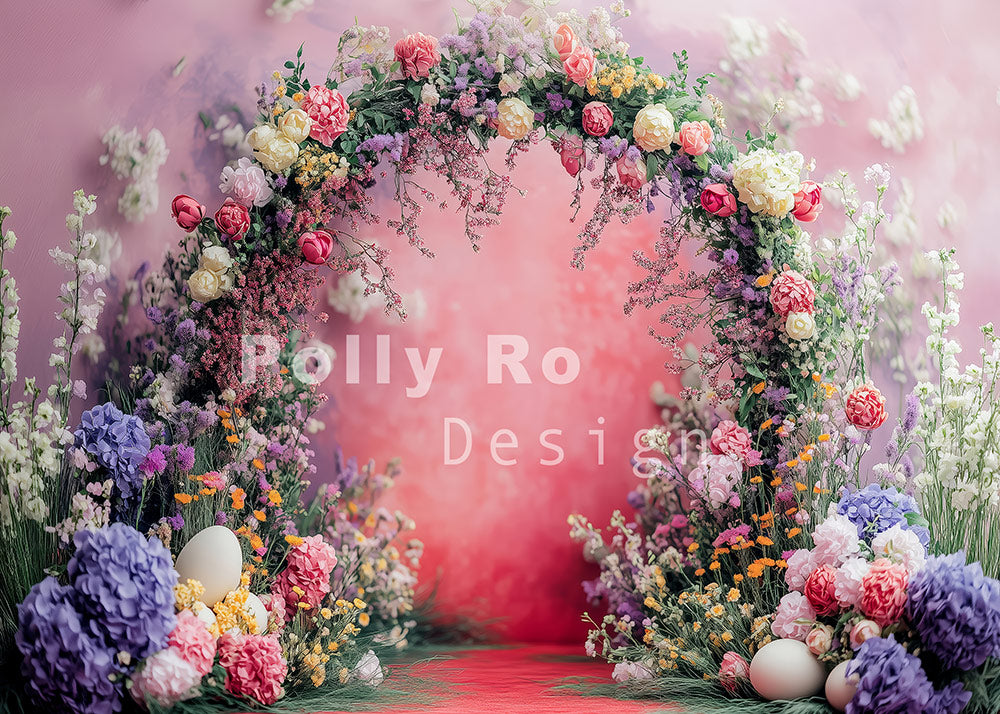 Toile de fond pour photographie de pailles et d'œufs de Pâques d'Avezano conçue par Polly Ro Design