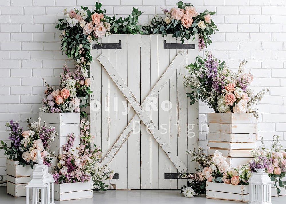 Toile de fond pour photographie de pailles et d'œufs de Pâques d'Avezano conçue par Polly Ro Design