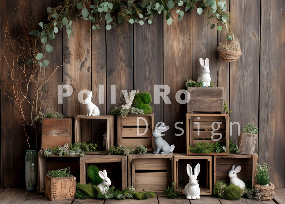 Toile de fond pour photographie de pailles et d'œufs de Pâques d'Avezano conçue par Polly Ro Design