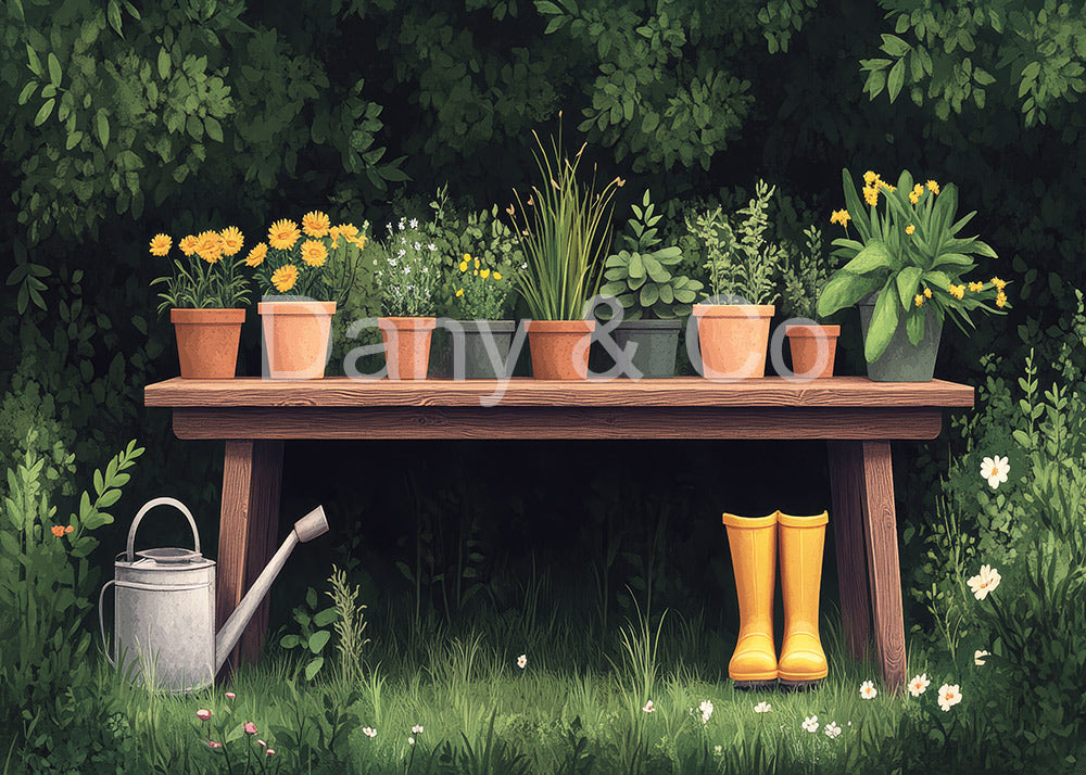 Fleurs en pot et portes Avezano en toile de fond conçues par Danyelle Pinnington