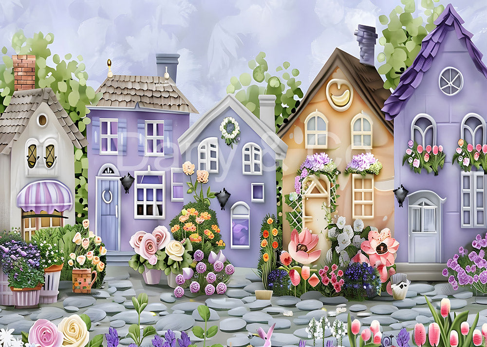 Avezano Purple Fairy Town Backdrop Designed By Danyelle Pinnington