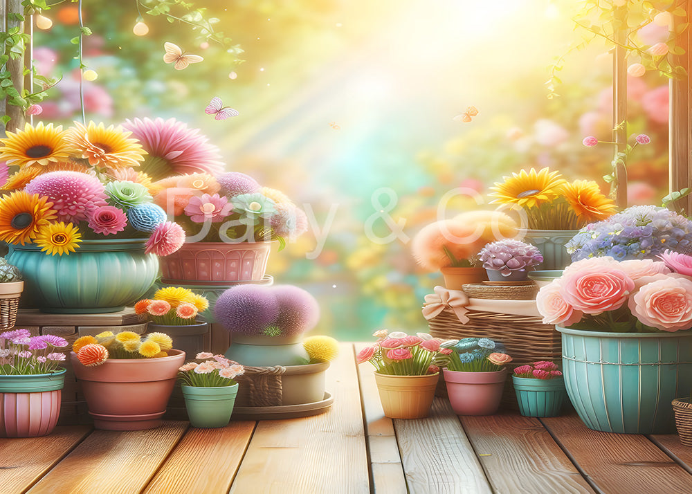 Avezano Sunny Garden in Spring Backdrop Designed By Danyelle Pinnington