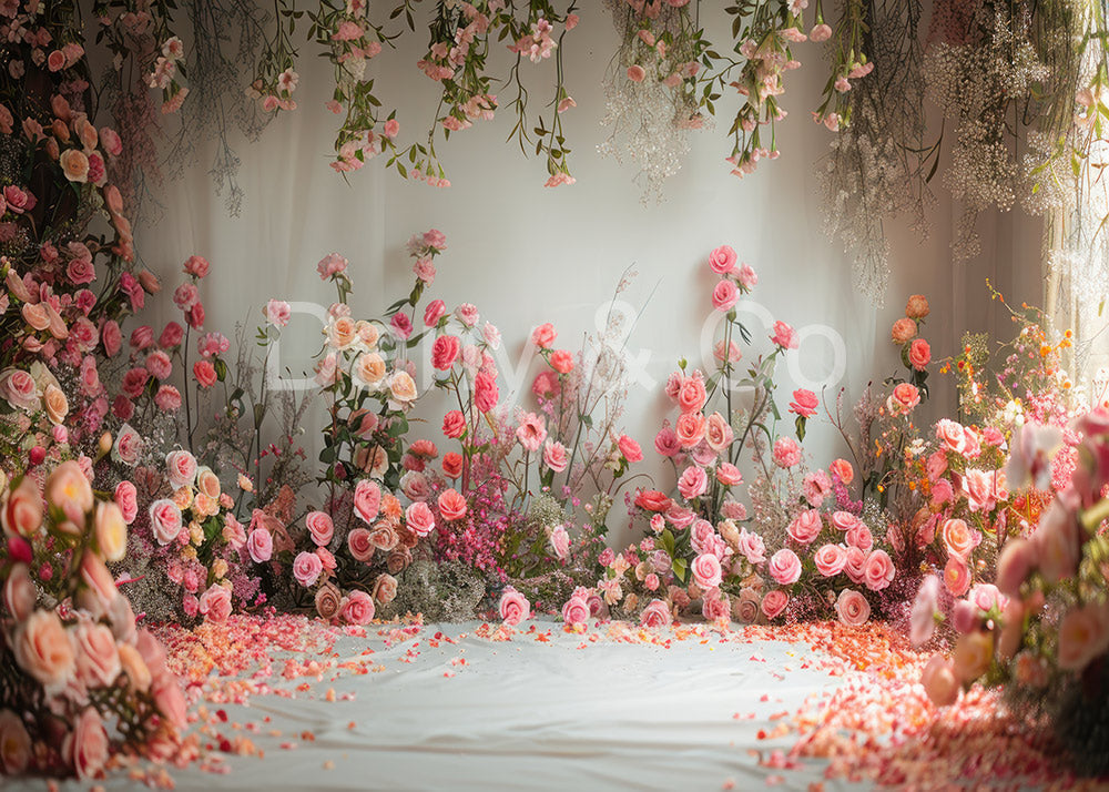 Avezano Spring Roses Romantic Valentine's Day Backdrop Designed By Danyelle Pinnington