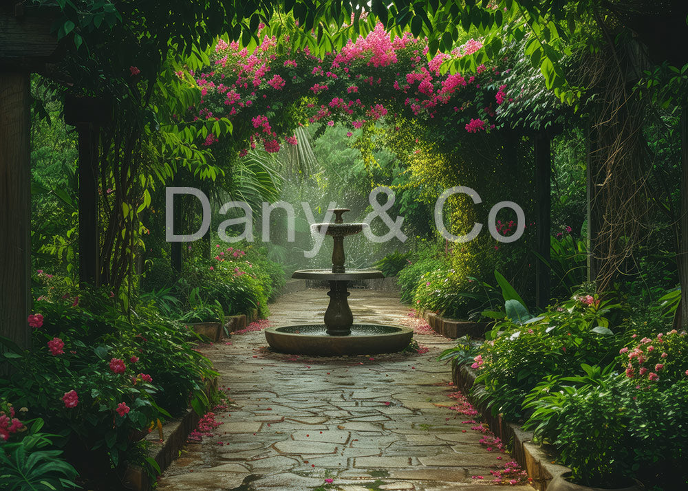 Fleurs en pot et portes Avezano en toile de fond conçues par Danyelle Pinnington