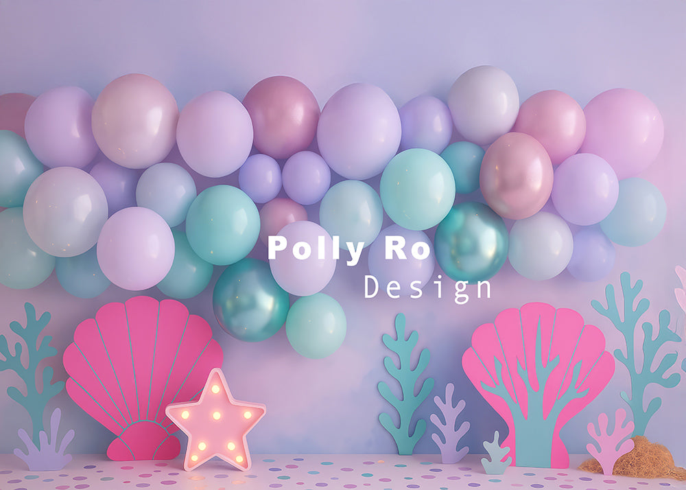 Avezano Purple Balloon Ocean Theme Birthday Photography Backdrop Designed By Polly Ro Design