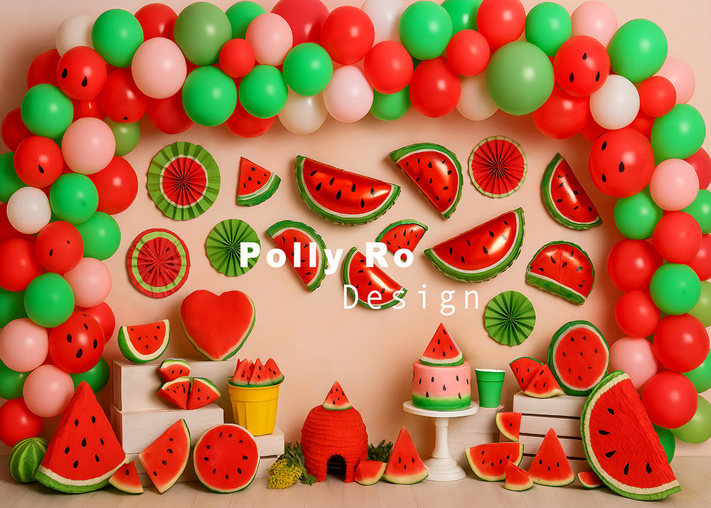 Avezano Watermelon Themed Party Photography Backdrop Designed By Polly Ro Design