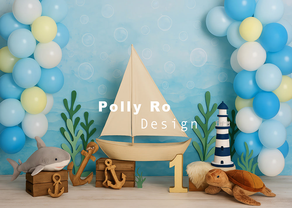 Avezano Exploring the Ocean and Sailing Ships Photography Backdrop Designed By Polly Ro Design