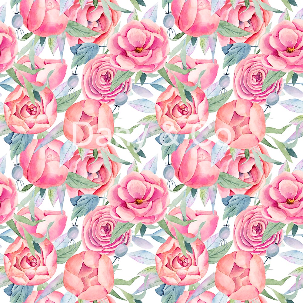 Avezano Pink Rose Painting Backdrop Designed By Danyelle Pinnington