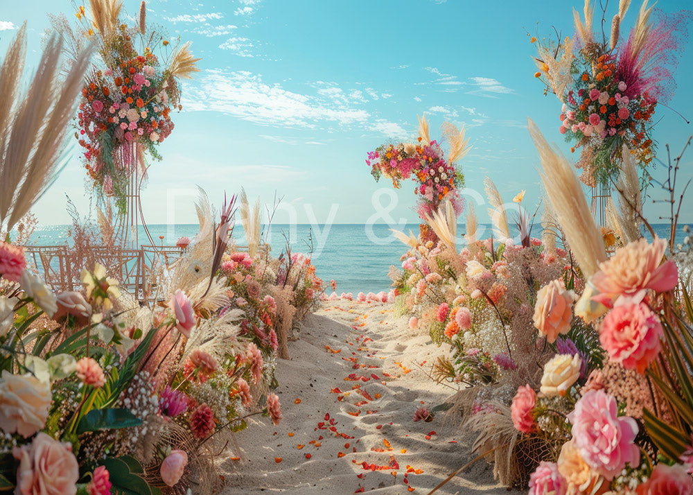Avezano Roses at the Seaside Wedding Backdrop Designed By Danyelle Pinnington