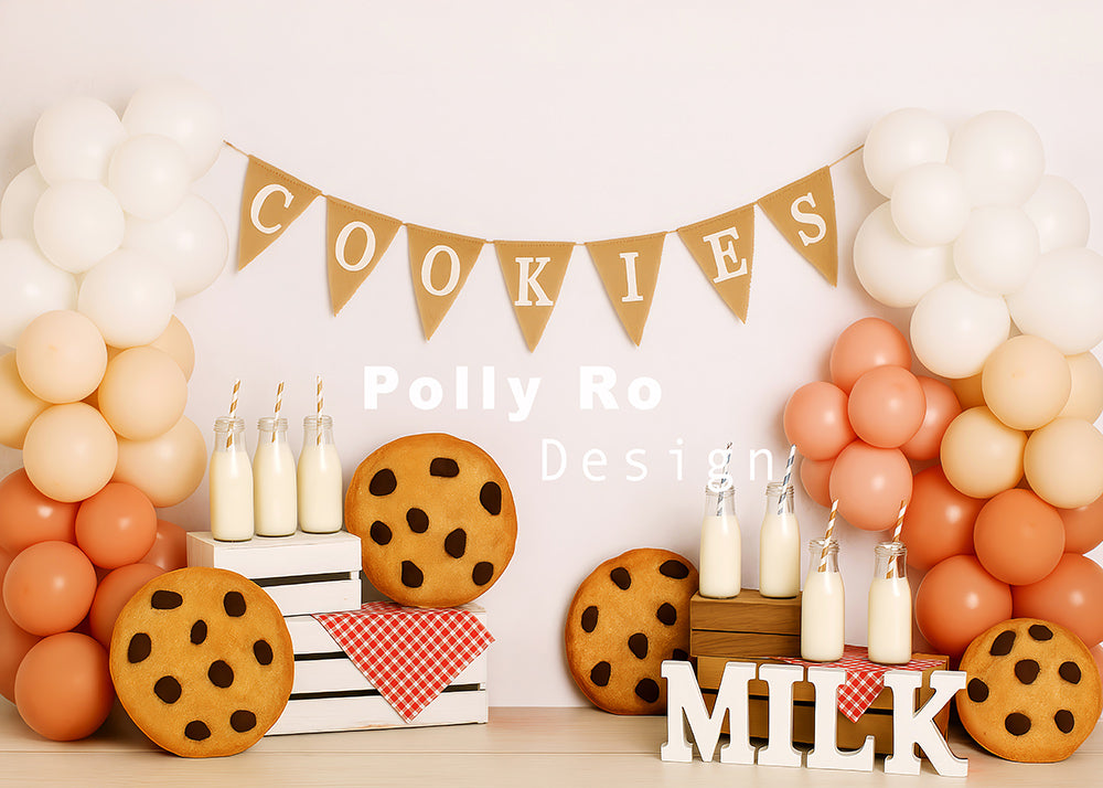 Avezano Cookies and Milk Photography Backdrop Designed By Polly Ro Design