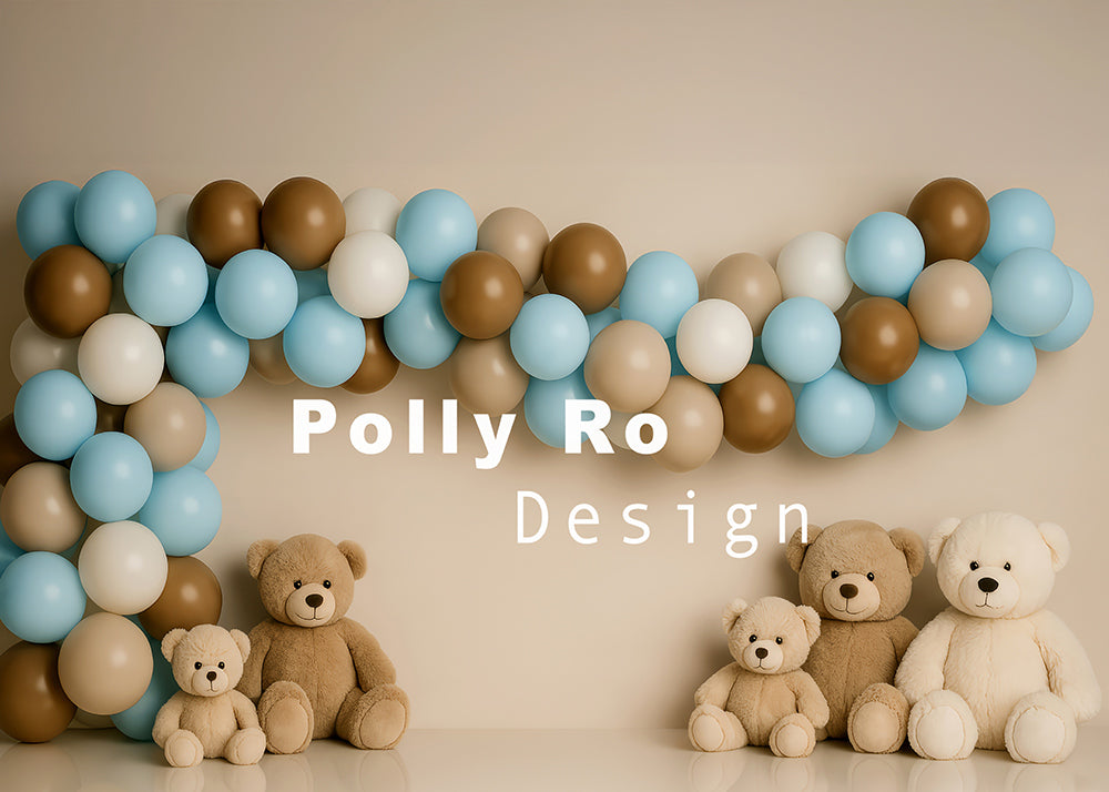Avezano Plush Teddy Bear Doll Kids Balloon Party Backdrop Designed By Polly Ro Design