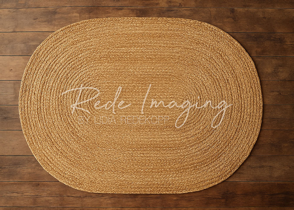 Avezano Natural Straw Rope Weaving Floor Photography Backdrop Designed By Lidia Redekopp