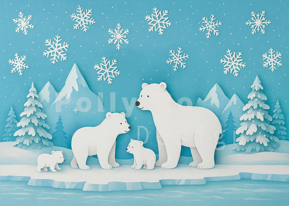 Avezano Polar Bear Polar Theme Photography Backdrop Designed By Polly Ro Design