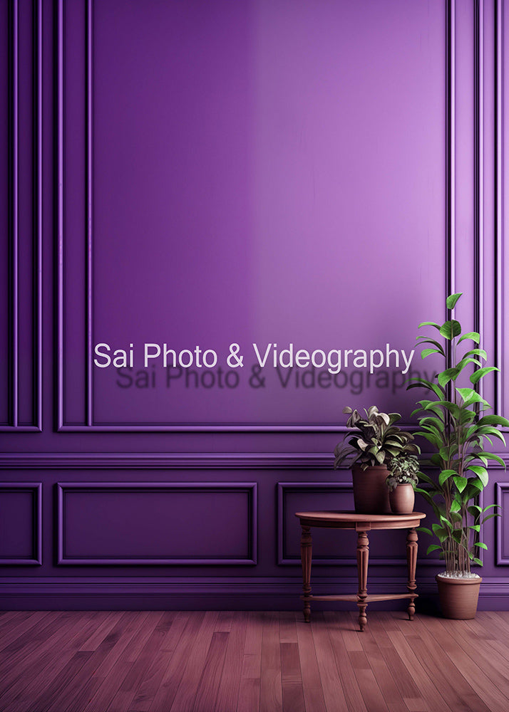 Avezano Purple Wall and Potted Plants Backdrop Designed By Sai photo & videography