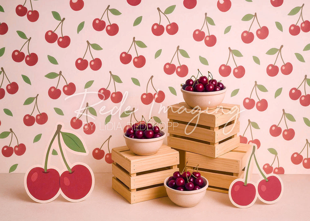 Avezano Cherry Pattern Photography Backdrop Designed By Lidia Redekopp