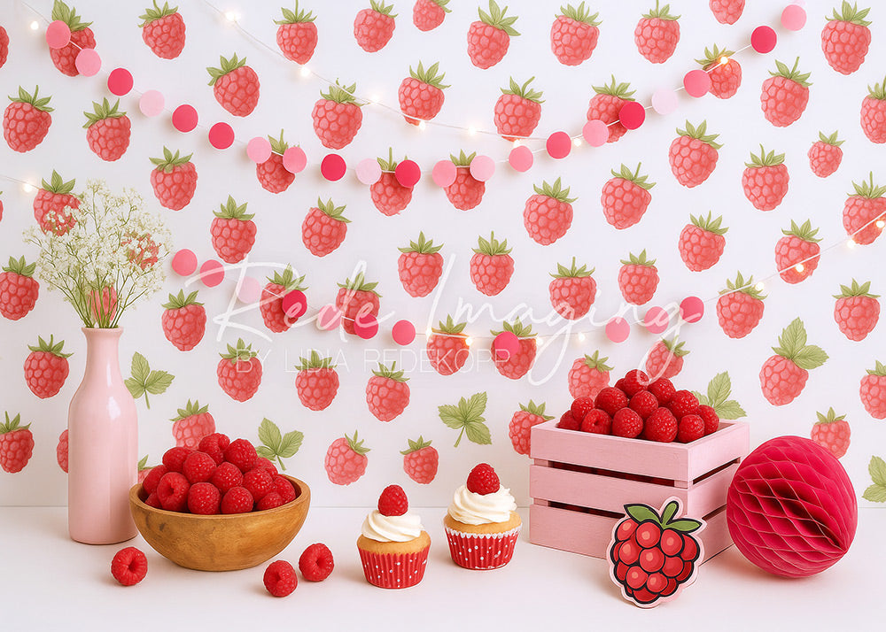 Avezano Raspberry Pattern Decor Photography Backdrop Designed By Lidia Redekopp