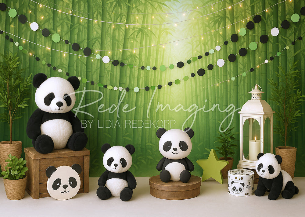 Avezano Panda and Bamboo Forest Photography Backdrop Designed By Lidia Redekopp