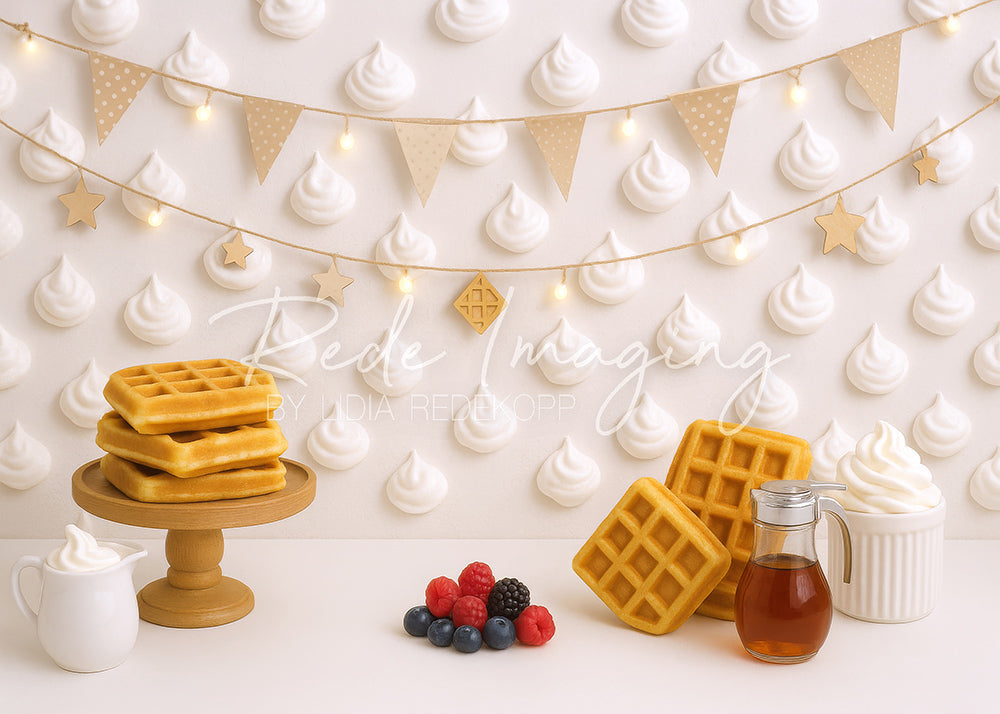 Avezano Waffle and Berry Dessert Photography Backdrop Designed By Lidia Redekopp