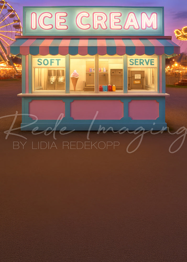Avezano Amusement Park Ice Cream Shop Photography Backdrop Designed By Lidia Redekopp