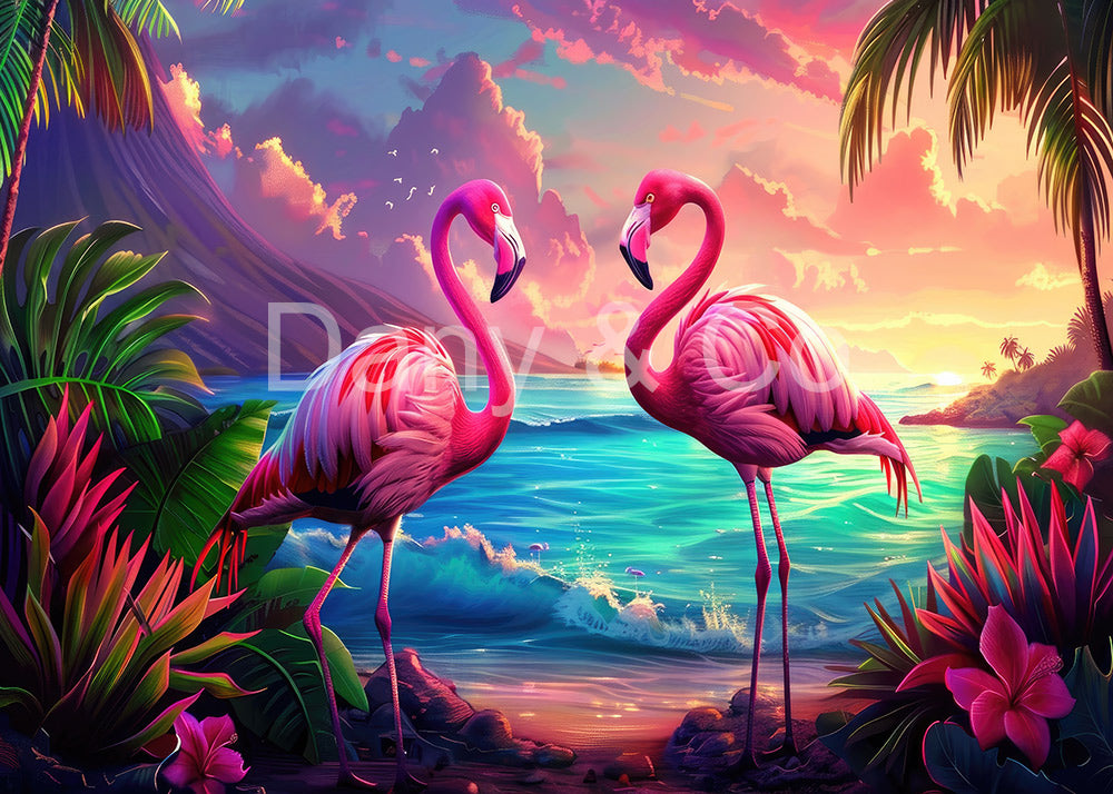 Avezano Tropical Flamingo Beach Backdrop Designed By Danyelle Pinnington