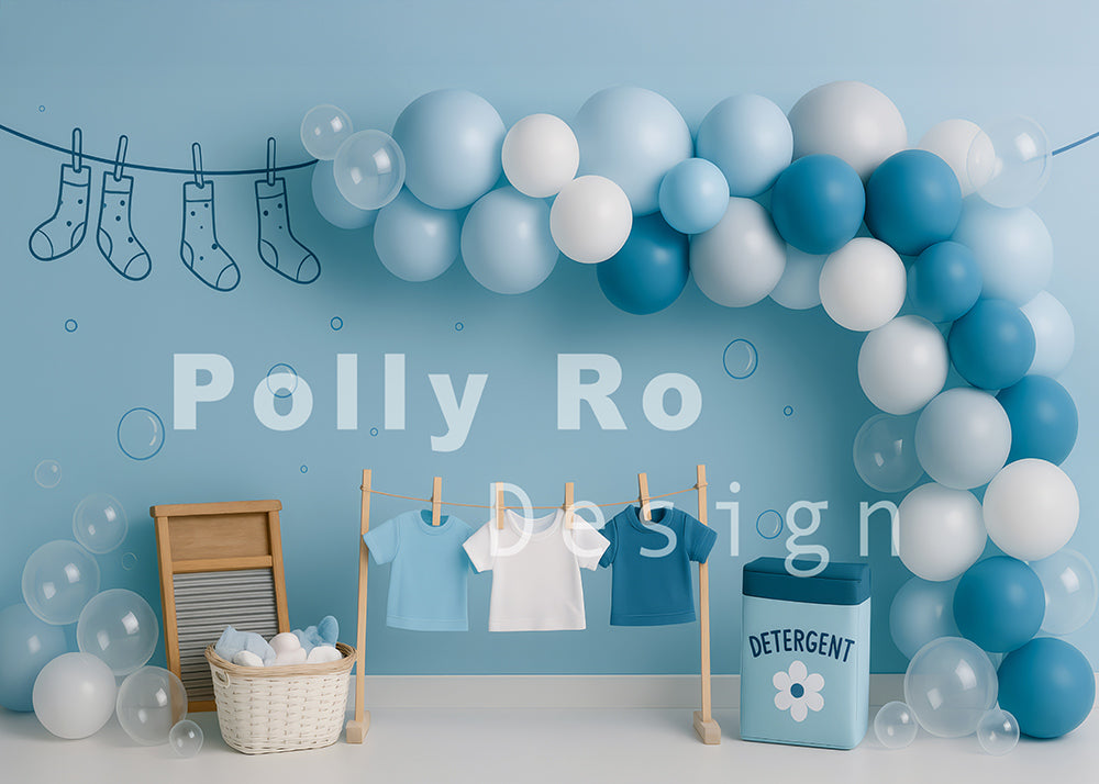 Avezano Laundry Themed Photography Backdrop Designed By Polly Ro Design